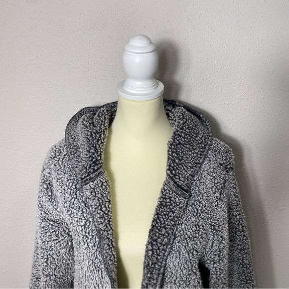 Victoria's Secret PINK Open Front Gray Sherpa Hooded Cardigan Women's Size Small - Picture 14 of 16